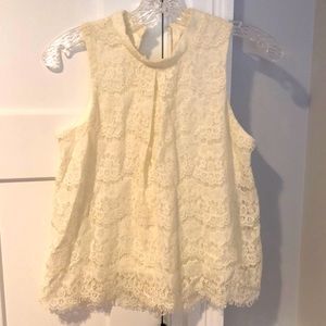 Cream lacy girls top